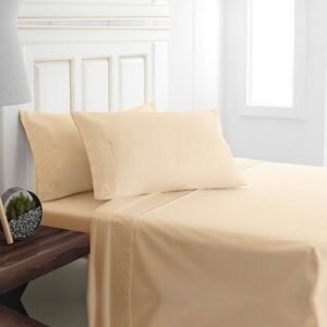 JUEGO DE SABANAS BRODERIE SANTORINI 1.5 PLAZAS - MANTEQUILLA