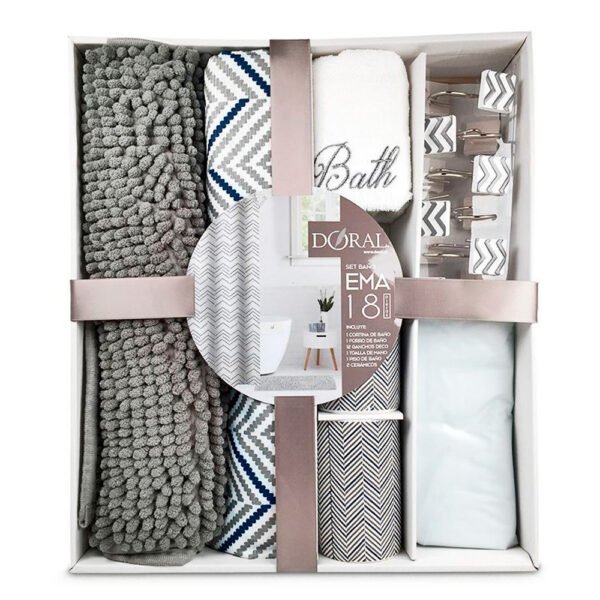 Set De Baño 18 Piezas Ema – Doral – Gris
