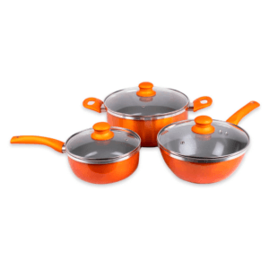 Batería Aluminio/Titanio 6 Piezas Salmón New Montecarlo Doral