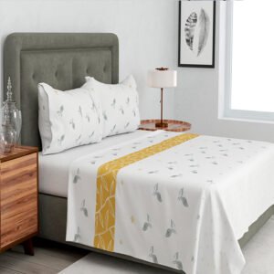 Sábanas 144 Hilos Premium Composé King 2.5 Plazas Doral – Amarillo