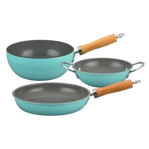 PACK SARTEN + WOK FAMILY COOK DORAL - COLOR TURQUESA