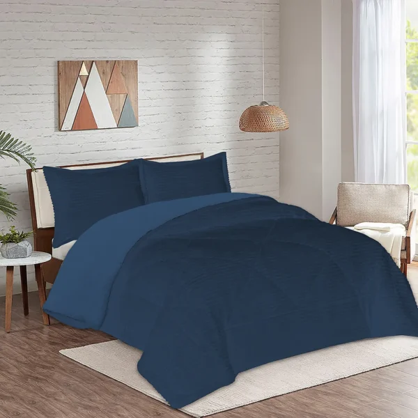 Cubrecama Sherpa Cotelón 1.5 Plazas Azul – DORAL