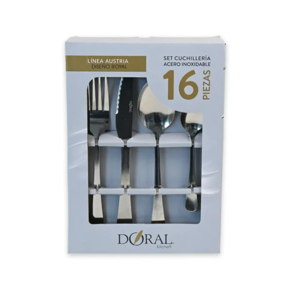 Set Cuchilleria 16 Piezas Austria Acero Inoxidable Diseño Classic Doral