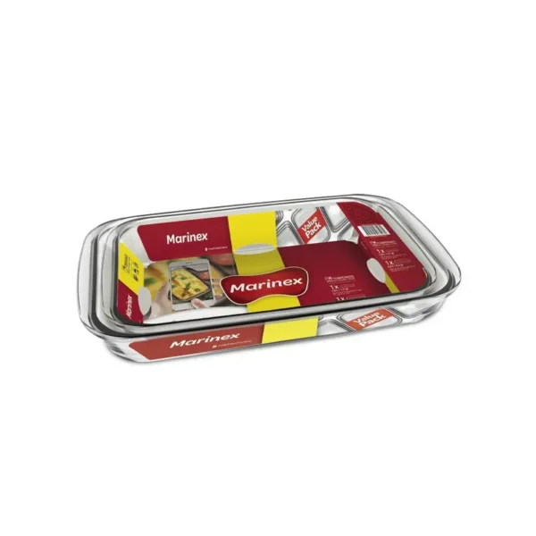 SET DE 2 FUENTES ASADERA DE VIDRIO PARA HORNO MARINEX