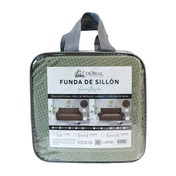 Funda de Sillón Anastasia Cuadrado 3 Cuerpo Verde – Doral - Imagen 2