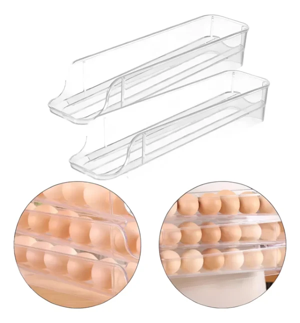 Huevera Acrilico Capacidad 20 Huevos Deslizante X2 Niveles