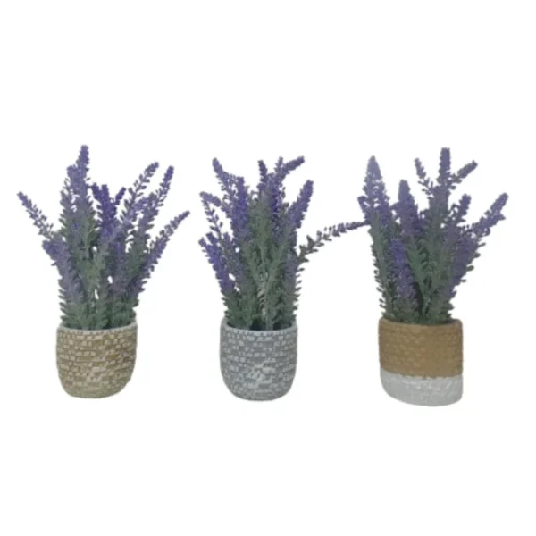 Lavanda Artificial de 23 cm con Macetero