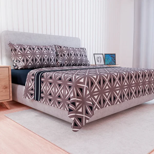 Juego de Sábanas Polar Estampadas King 2.5 Plazas Rombo Gris  – Doral