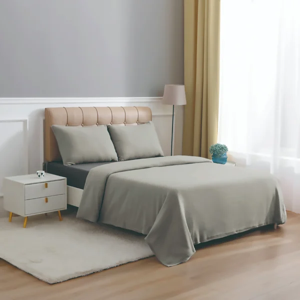 Juego de Sábanas Polar Liso Compose King 2.5 Plazas Gris – Doral