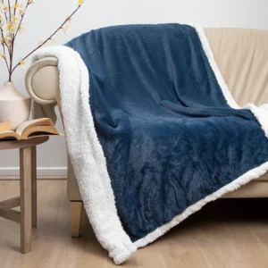 Manta Fluffy Deluxe con Sherpa Azul (127×152 cm) – Doral