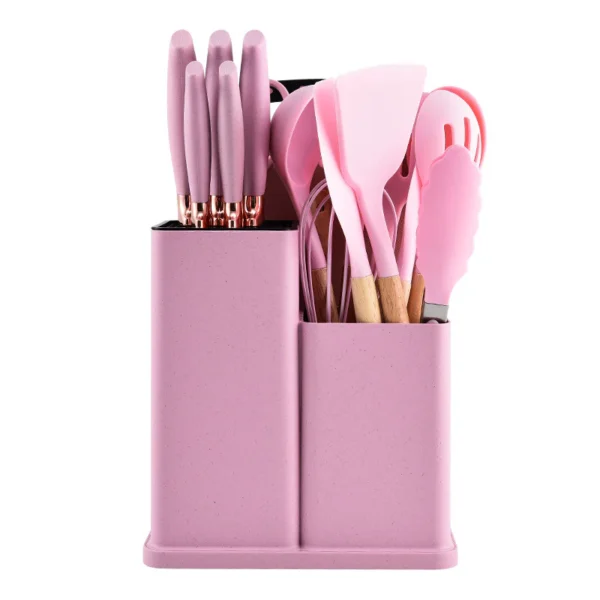 Set de Utensilios de cocina 19 Piezas Pro (mas grande y mejor calidad) -Rosa