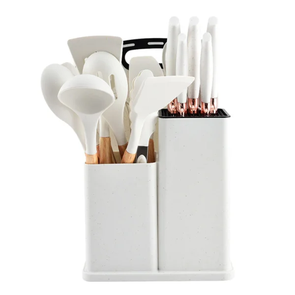 Set de Utensilios de cocina 19 Piezas Pro (mas grande y mejor calidad) -Beige