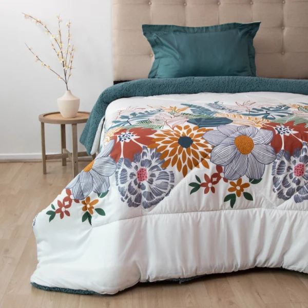 Plumón Sherpa Estampado 1.5 Plazas Verde – Doral