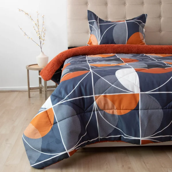 Plumón Sherpa Estampado 1.5 Plazas Terracota - Doral