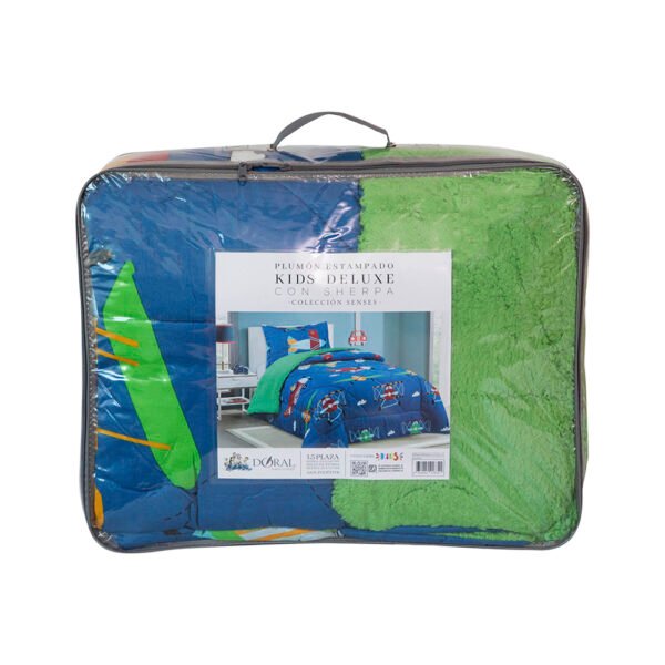 Plumón Sherpa Estampado Kids – 1.5 Plazas (170×240 cm) + Funda Avionetas – Doral - Imagen 2