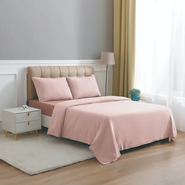 Juego de Sábanas Polar Liso Compose King 2.5 Plazas Rosa – Doral