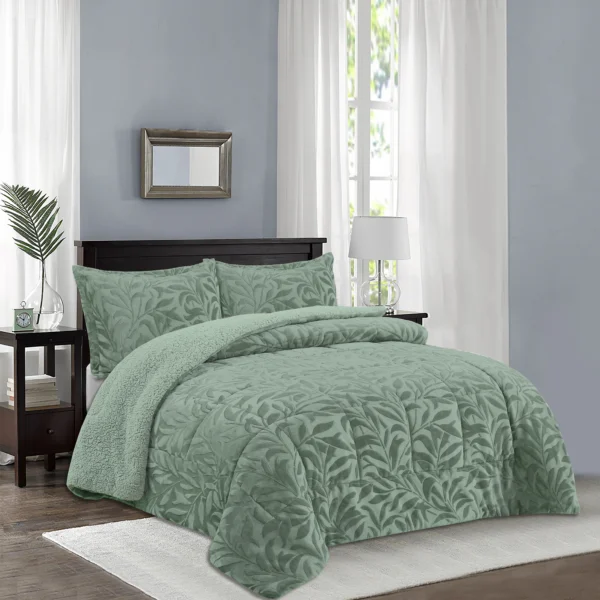 Cubrecama Sherpa Outboss 1.5 Plazas Verde – DORAL - Imagen 2