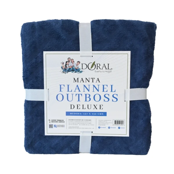 Manta Flannel Outboss Deluxe Azul - Doral (127x152 cm) - Imagen 2