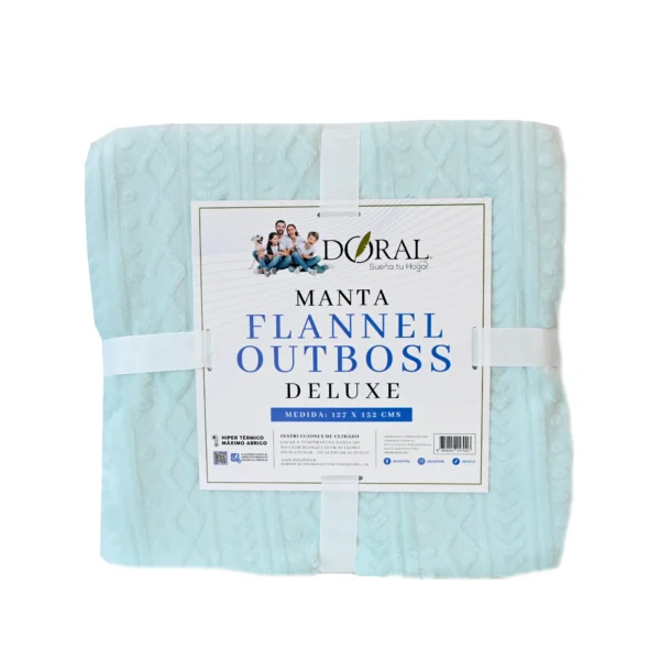 Manta Flannel Outboss Deluxe Turquesa – Doral (127×152 cm) - Imagen 2