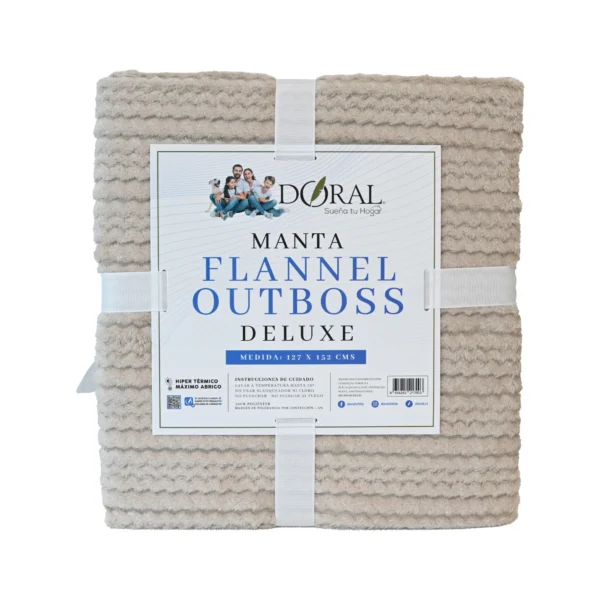 Manta Flannel Outboss Deluxe Beige – Doral (127×152 cm) - Imagen 2