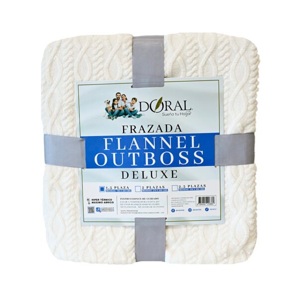 Frazada Flannel Outboss Deluxe 1,5 Plazas Crudo - Doral - Imagen 2