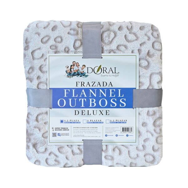 Frazada Flannel Outboss Deluxe 1,5 Plazas Beige - Doral - Imagen 2