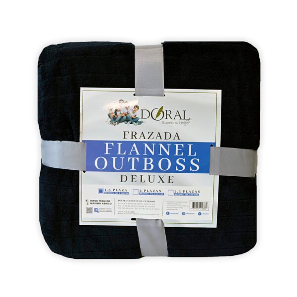Frazada Flannel Outboss Deluxe 1,5 Plazas Azul – Doral - Imagen 2