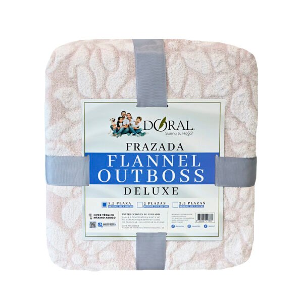 Frazada Flannel Outboss Deluxe 1,5 Plazas Piel – Doral - Imagen 2