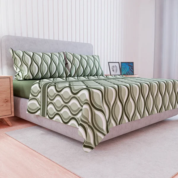 Juego de Sábanas Polar Estampadas King 2.5 Plazas Verde - Doral