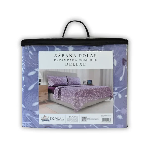 Juego de Sábanas Polar Estampadas Lila 2 Plazas – Doral - Imagen 2