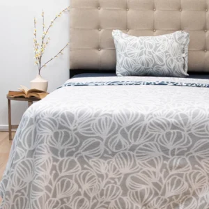 Juego de Sábanas Polar Estampadas Plaza y Media Hoja Gris – Doral