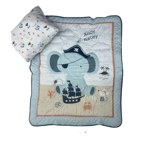 Set Cubrecama Cuna + Cojin Elefante - Marca Chantilly