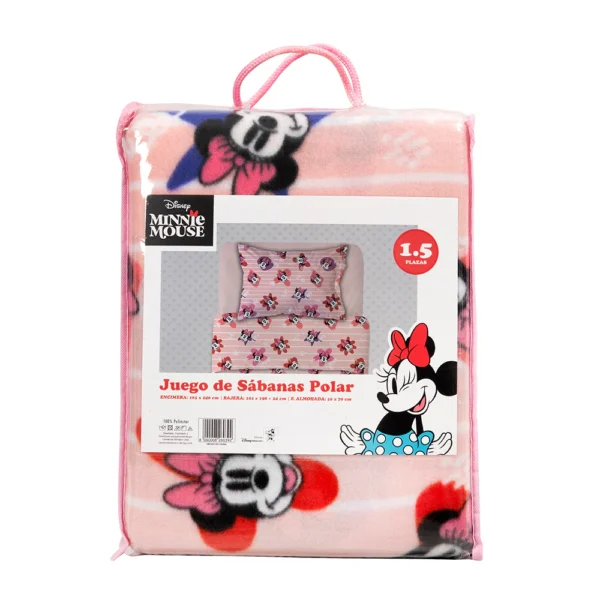 Sábana 1.5 Plazas Polar Estampado Disney Minnie Vintage - Imagen 2