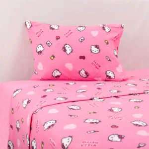 Sábana 1.5 Plazas Polar Estampado Sanrio Hello Kitty Mensaje