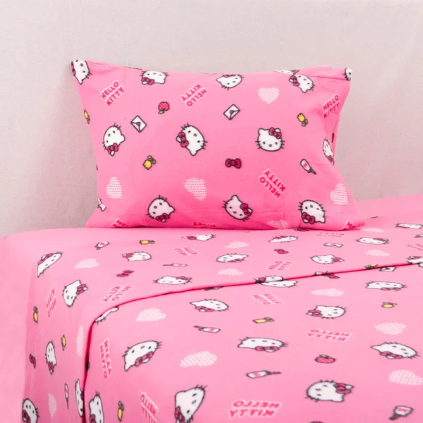 Sábana 1.5 Plazas Polar Estampado Sanrio Hello Kitty Mensaje