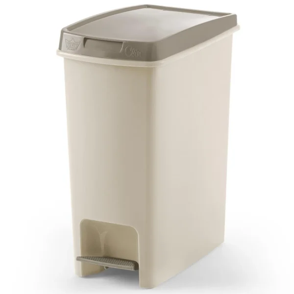 Basurero Con Pedal Y Antideslizante Clin – 12.5 Litros – Reyplast – Beige