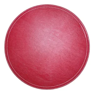 Individual Redondo Doral Eco Cuero Premium 38cm – Rojo