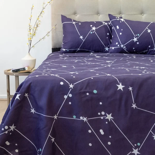 Juego de Sábanas Aterciopeladas Flor Morada 210 Hilos TOMISA 2.0 Plazas