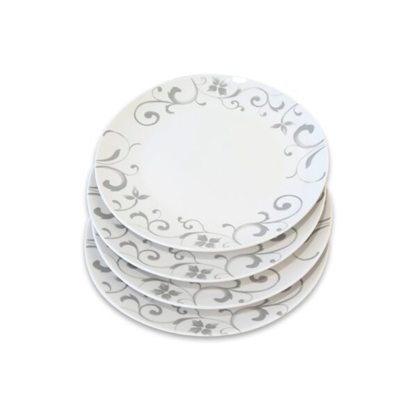 Set 4 Platos de Pan Doral (19 cm) – Flor Color Gris
