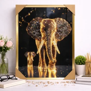 Cuadro con Detalles de Piedra Decorativa – 40×60 cm – Elefante