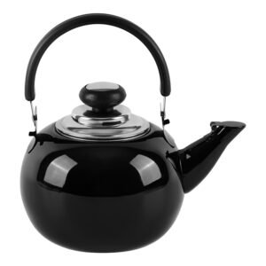 Tetera de Té Doral Diana: Acero Inoxidable 0.8 L con Filtro – Negra