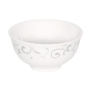 Set 4 Bowls Grandes Sopa Porcelana Doral 15,9 cm – Flor Color Gris
