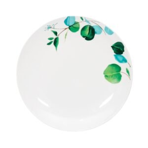 Set 4 Platos de Pan Doral (19 cm) – Flor Verde Acuarela