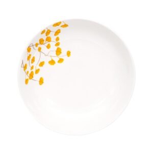 Set de 4 Platos Base Doral (26,7 cm) - Flor Color Amarillo