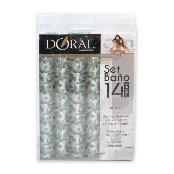 Cortina de Baño Doral Set 14 Piezas Verde - Imagen 2