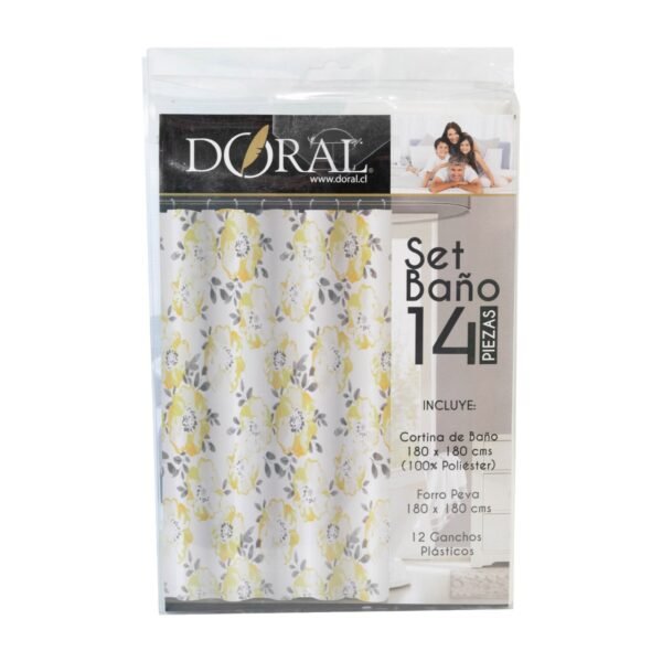 Cortina de Baño Doral Set 14 Piezas Amarillo - Imagen 2