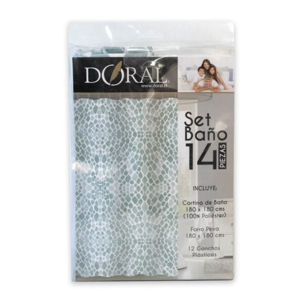 Cortina de Baño Doral Set 14 Piezas Turquesa - Imagen 2