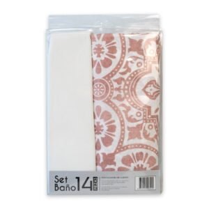 Cortina de Baño Doral Set 14 Piezas Salmon