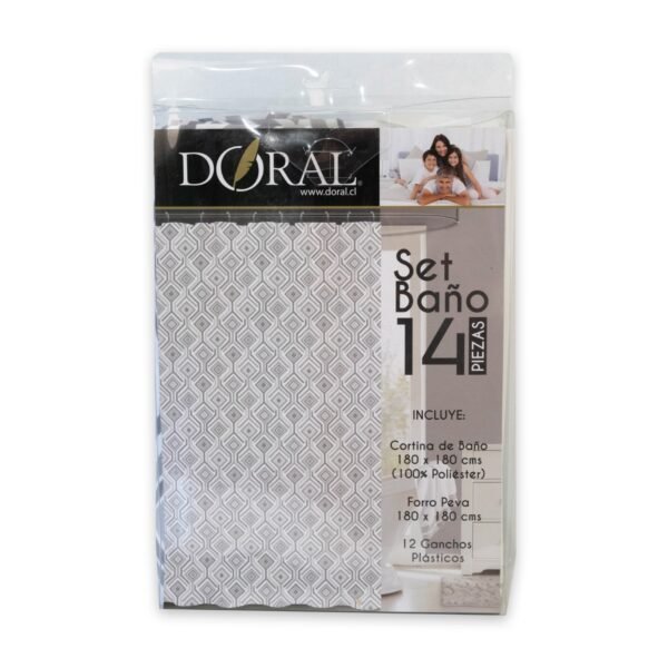 Cortina de Baño Doral Set 14 Piezas Gris - Imagen 2