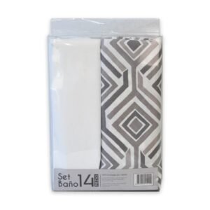 Cortina de Baño Doral Set 14 Piezas Gris